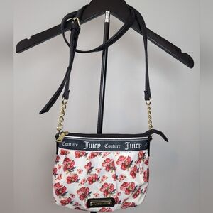 Juicy Couture Y2K Floral Crossbody Bag - Black and White